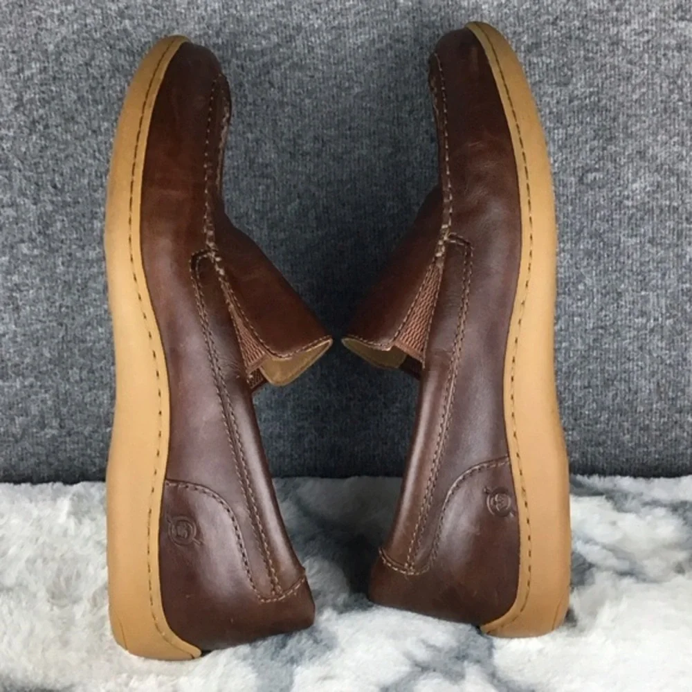 Born Men's Brown Leather Brompton II Loafers‎ Slip Ons Size 13M